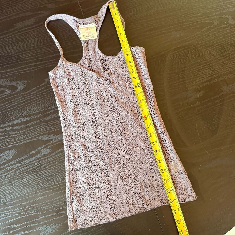 Intimately Free People Racerback Openwork Crochet Knit Tank Top - Picture 6 of 6